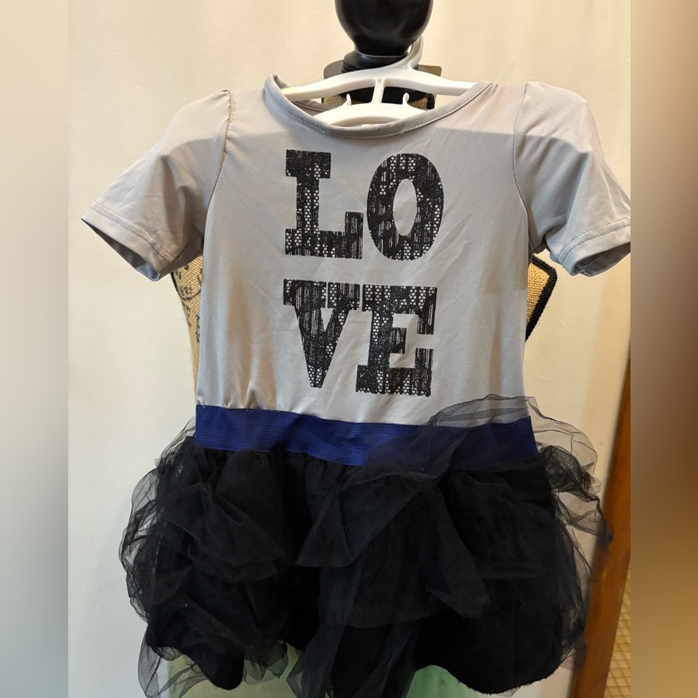Kids Love Tutu Costume - Gray and Black